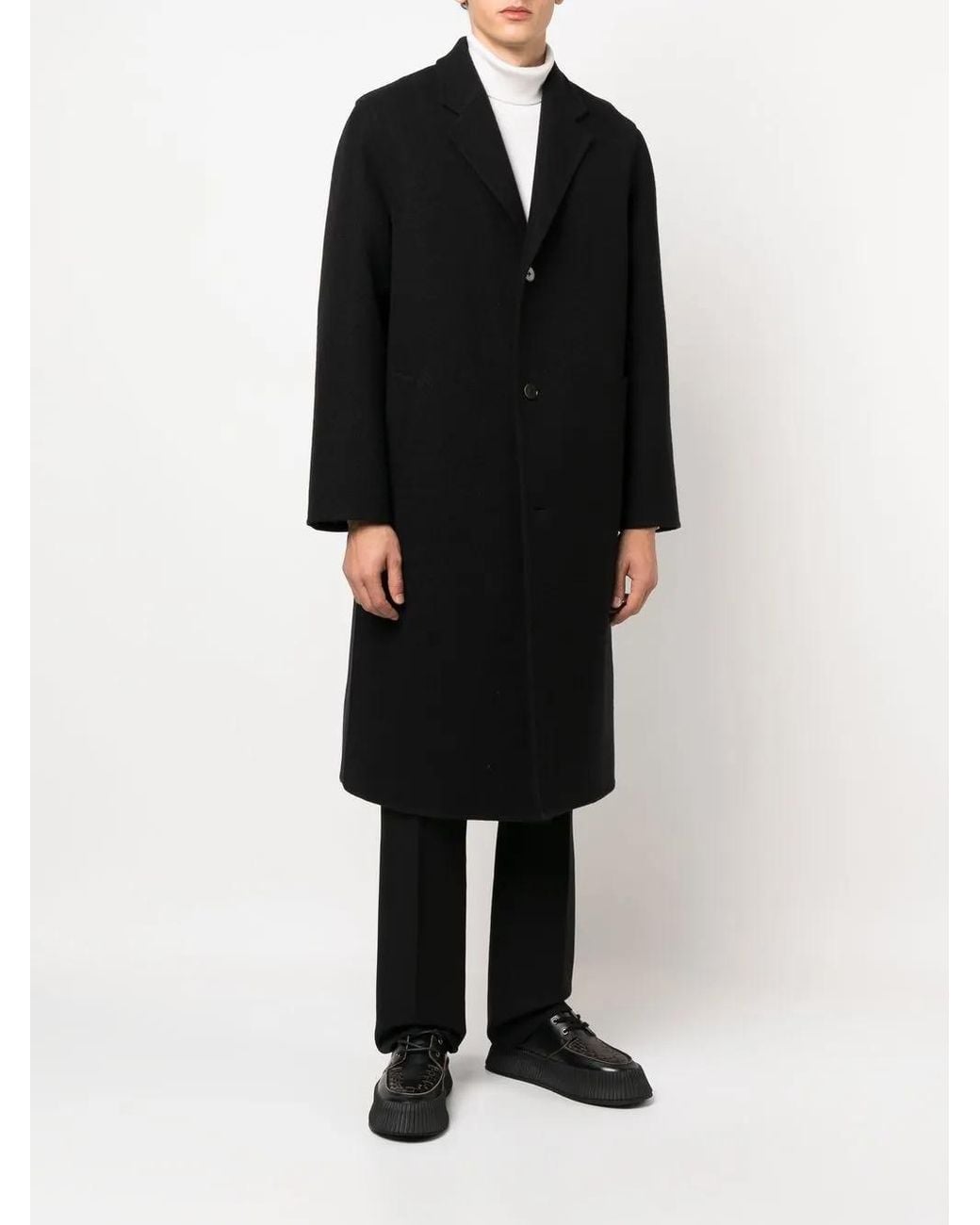 Jil Sander Black Wool Coat for men