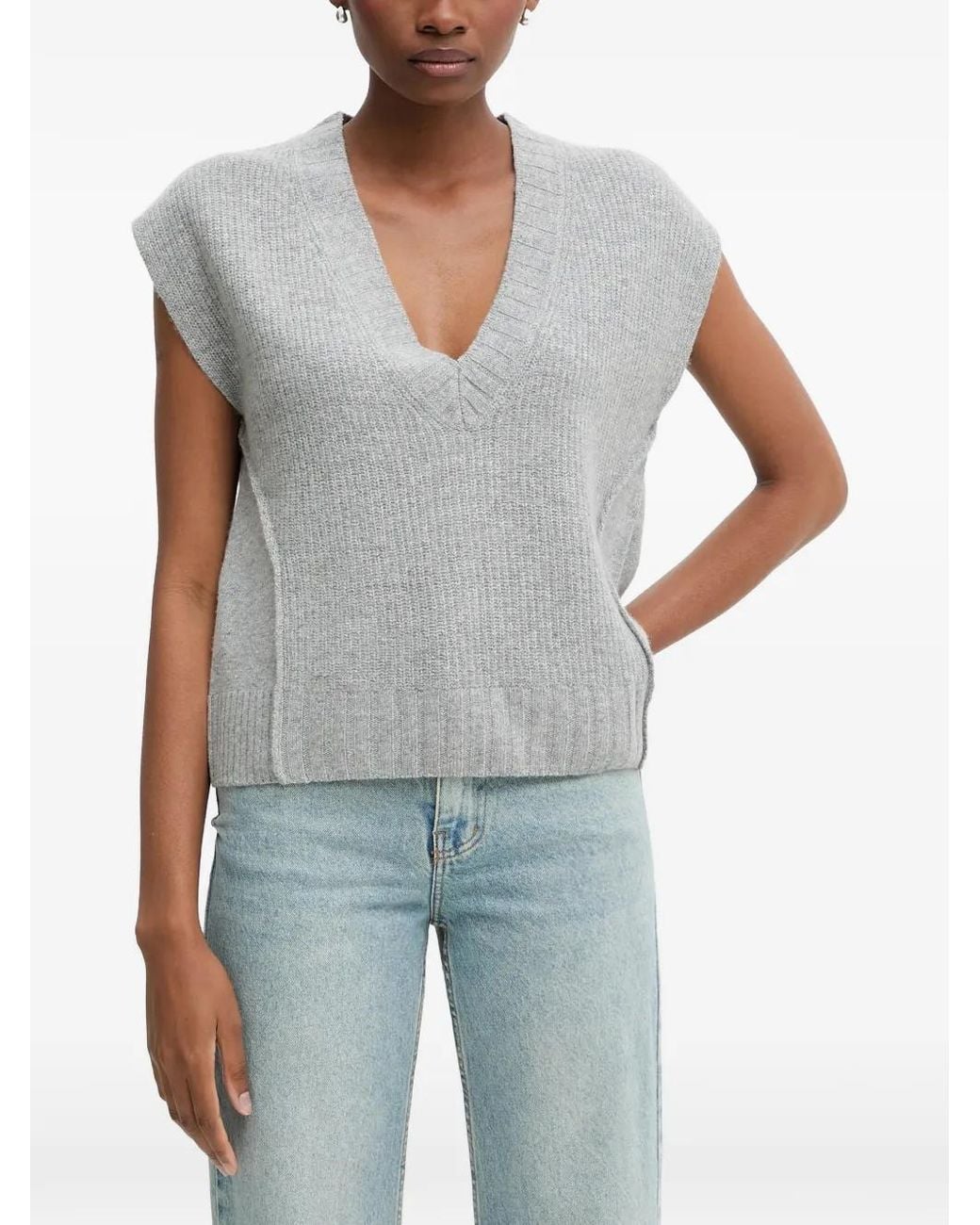 Benetton Blue V-Neck Sleeveless Knitwear