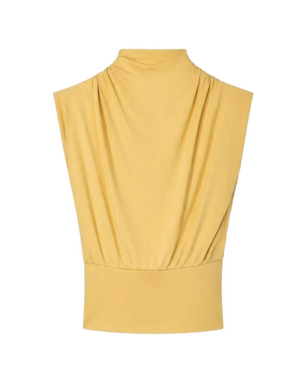 Top Drapeado Con Botones RETORI de color Yellow