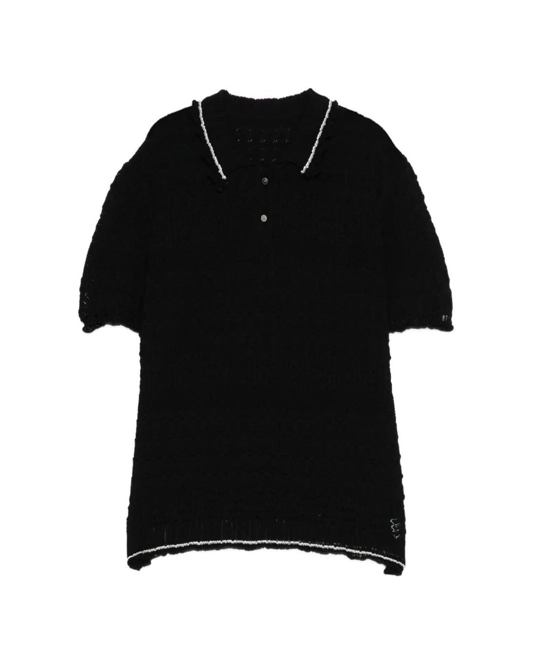 JNBY Black Artistic Polo Shirt