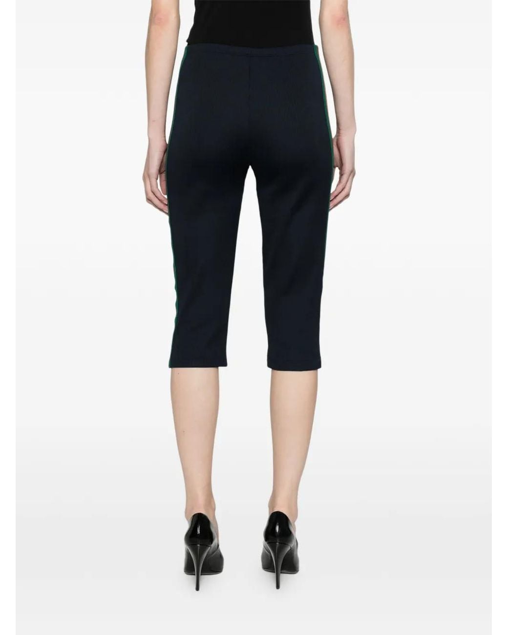 Gucci Blue Rib-Cotton Jersey Pants With Web