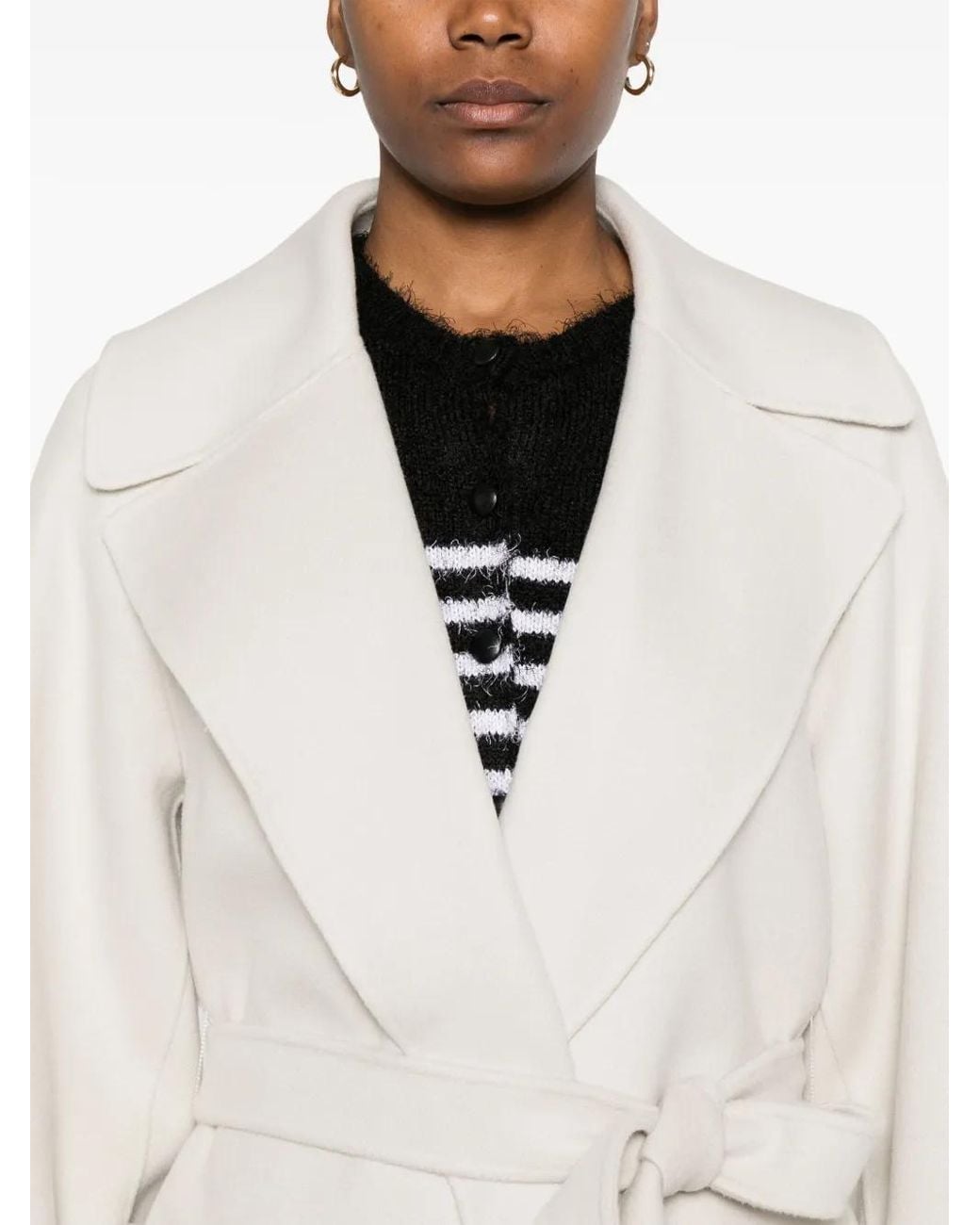 Max Mara White Virgin-Wool Coat