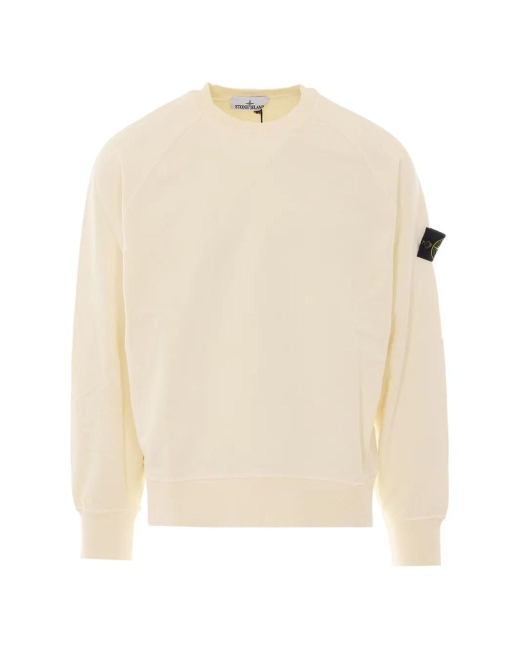 Stone Island White 6100008 Organic-Cotton-Fleece Sweatshirt for men