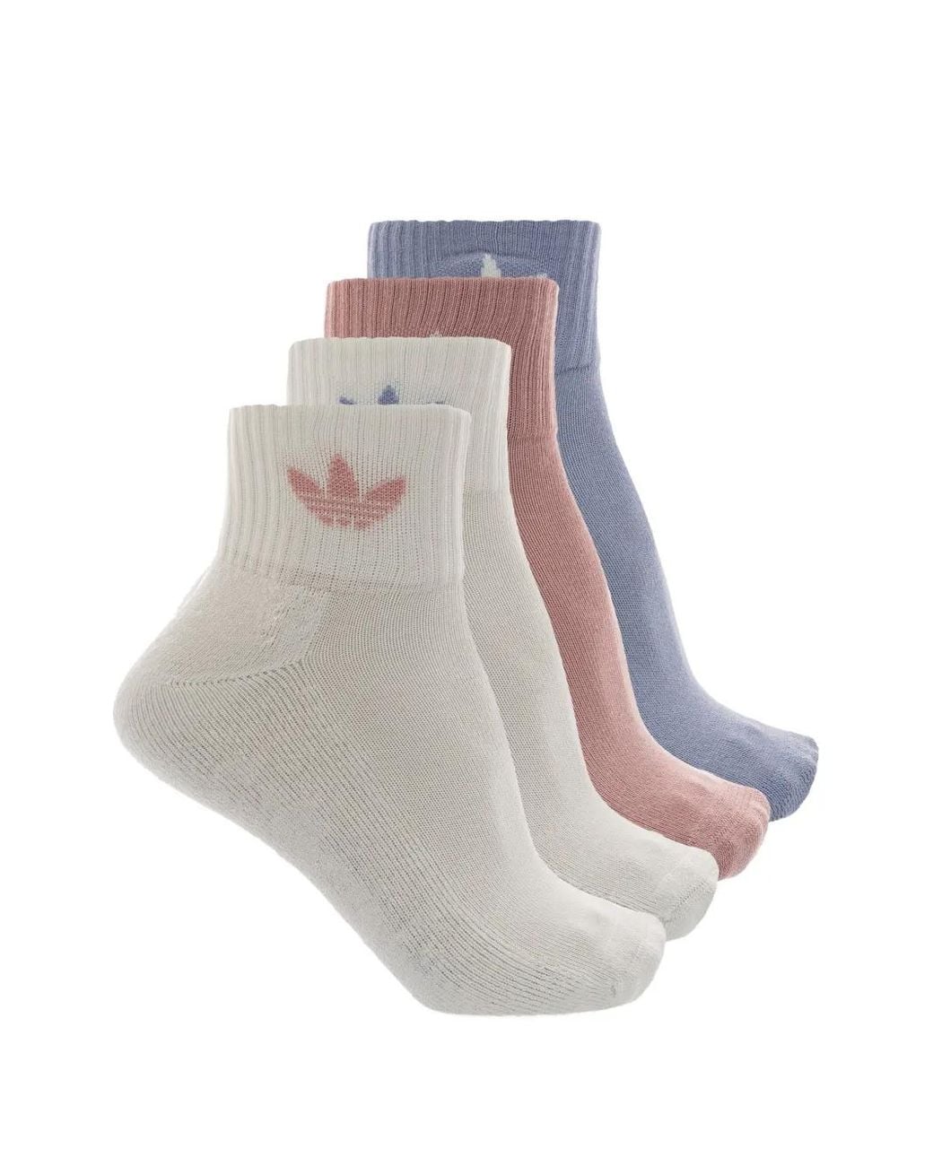 Adidas White Logo-Embroidered Socks (Set Of Four)