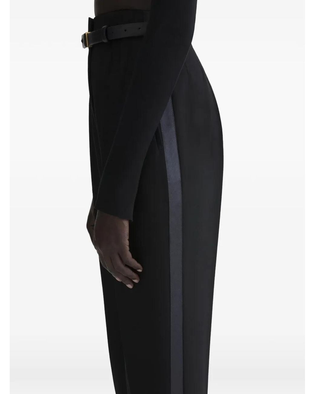 Mugler Stirrup Geplooide Broek in het Black