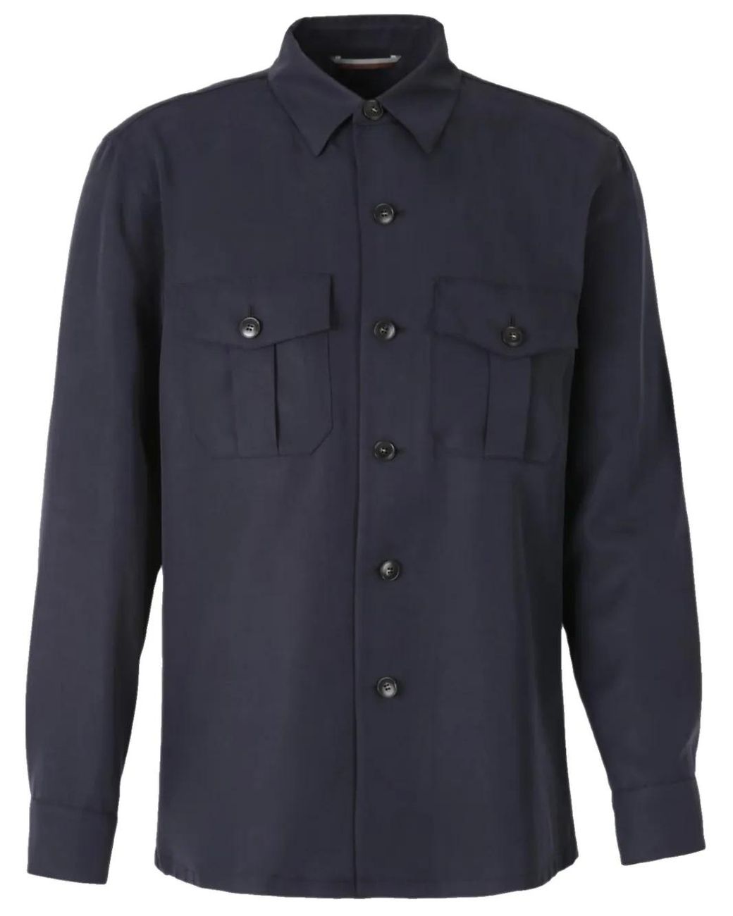 Canali Button-Up Shirtjack in het Blue voor heren