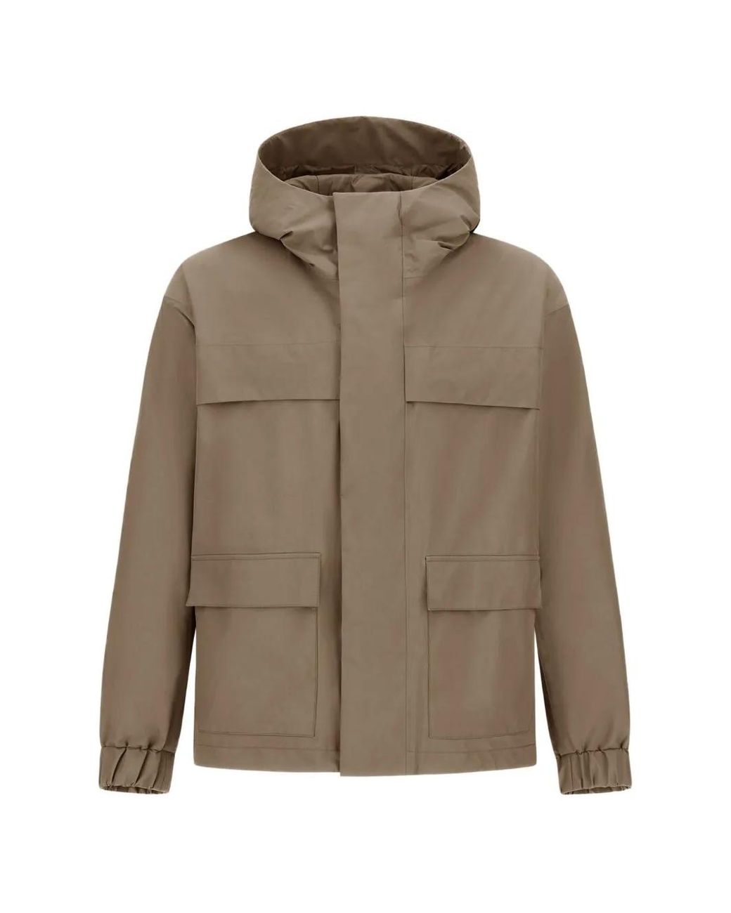 Herno Brown Veste Ample À Capuche for men