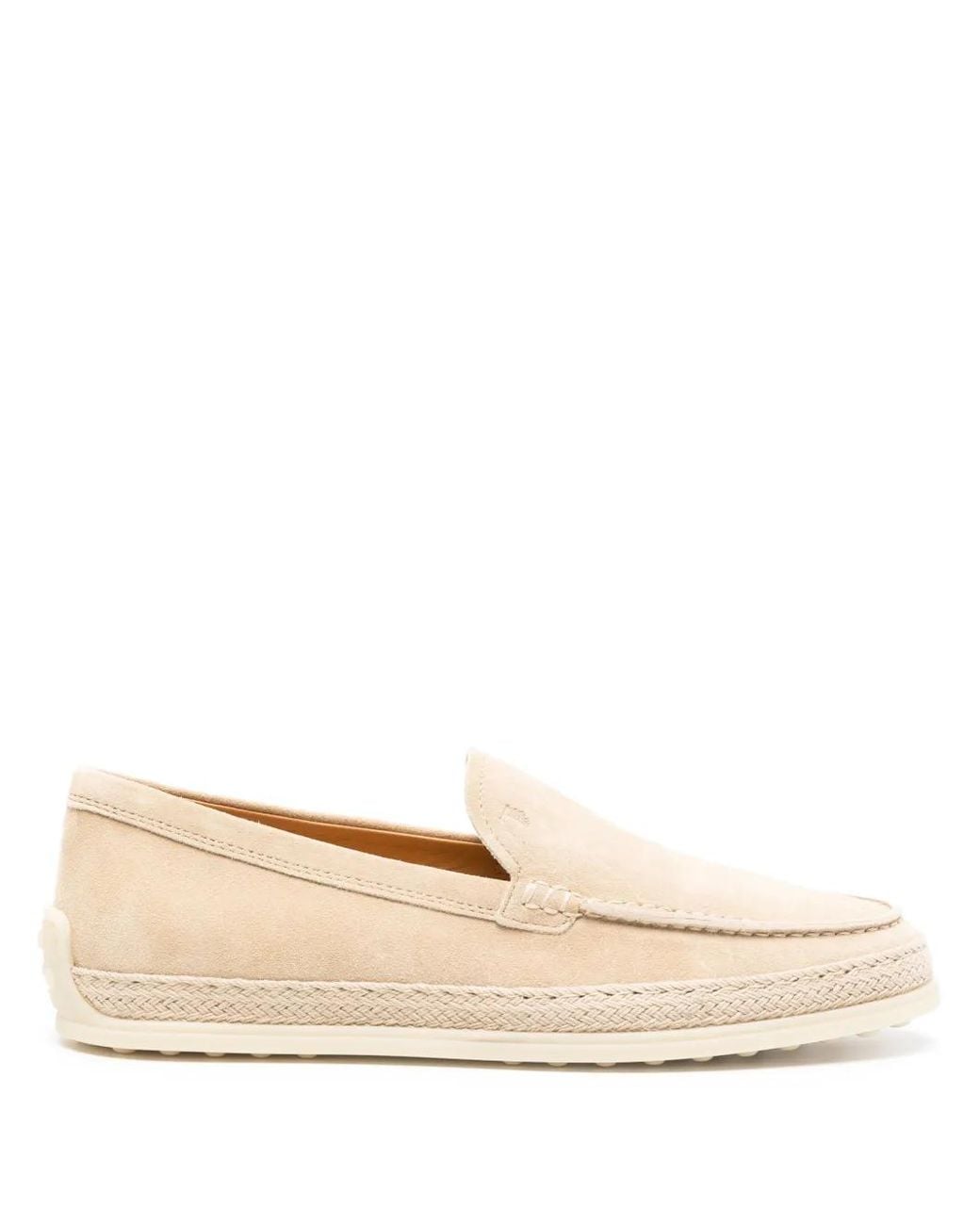 Tod's Natural Slip-On Suede Loafers
