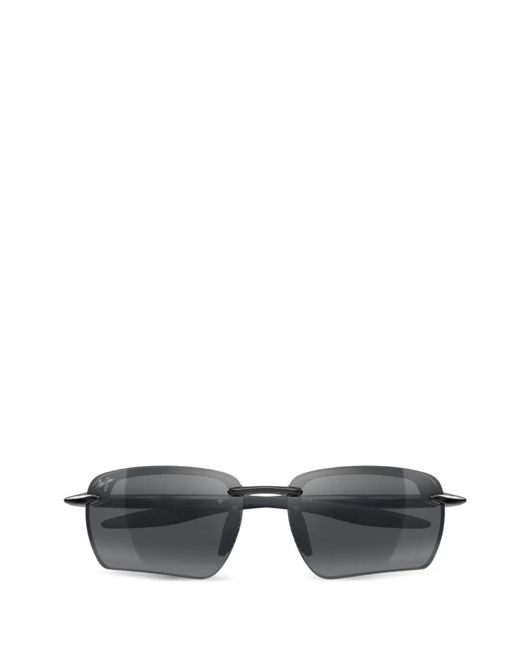 Maui Jim Gray Ho'Okipa Ultra G Rimless Rectangle-Frame Sunglasses