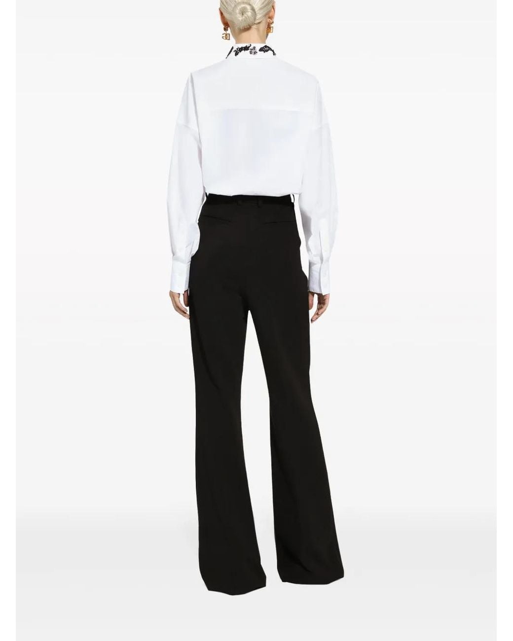 Dolce & Gabbana White Shirt With Floral Pattern