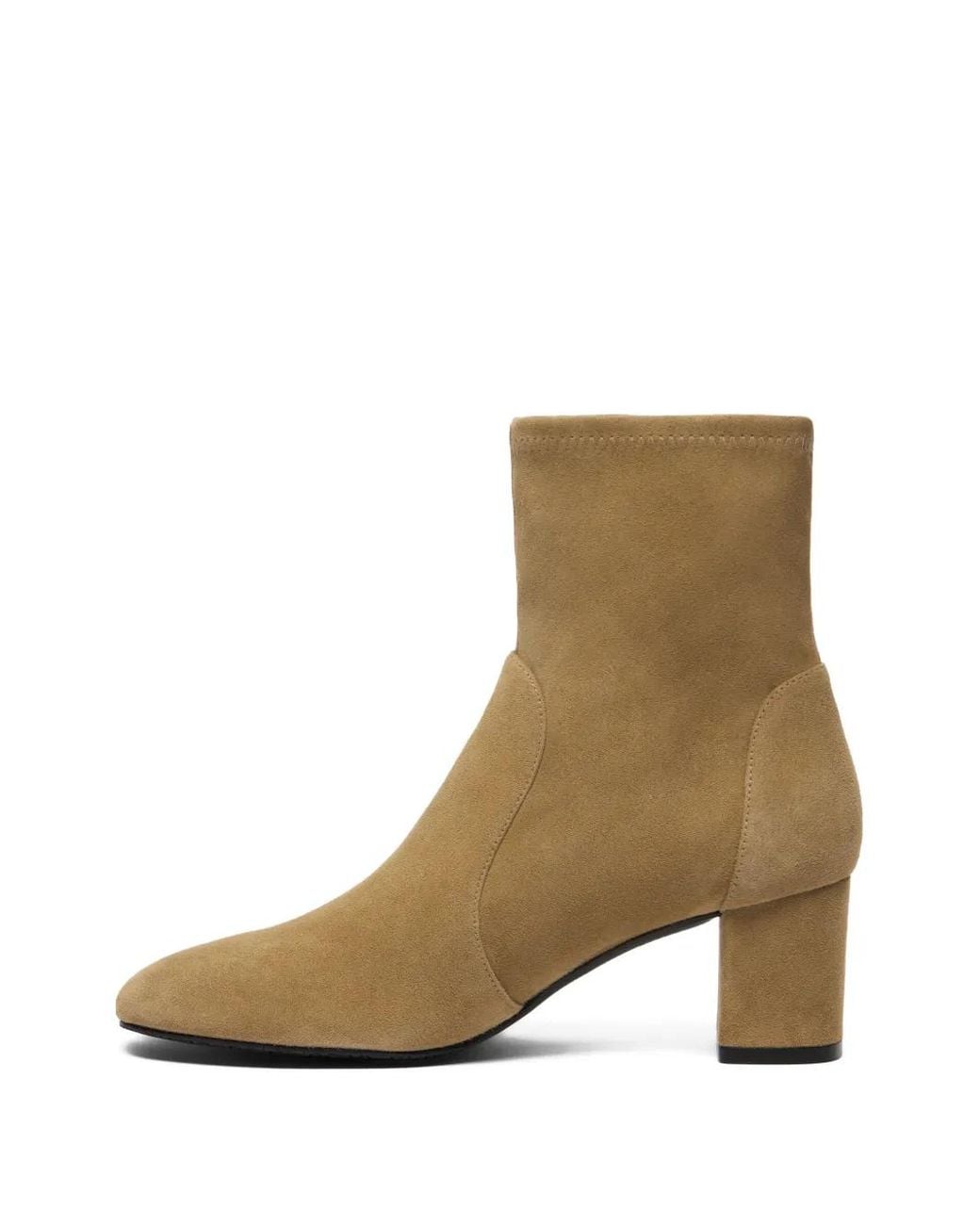 Stuart Weitzman White Lucie Almond Toe Booties