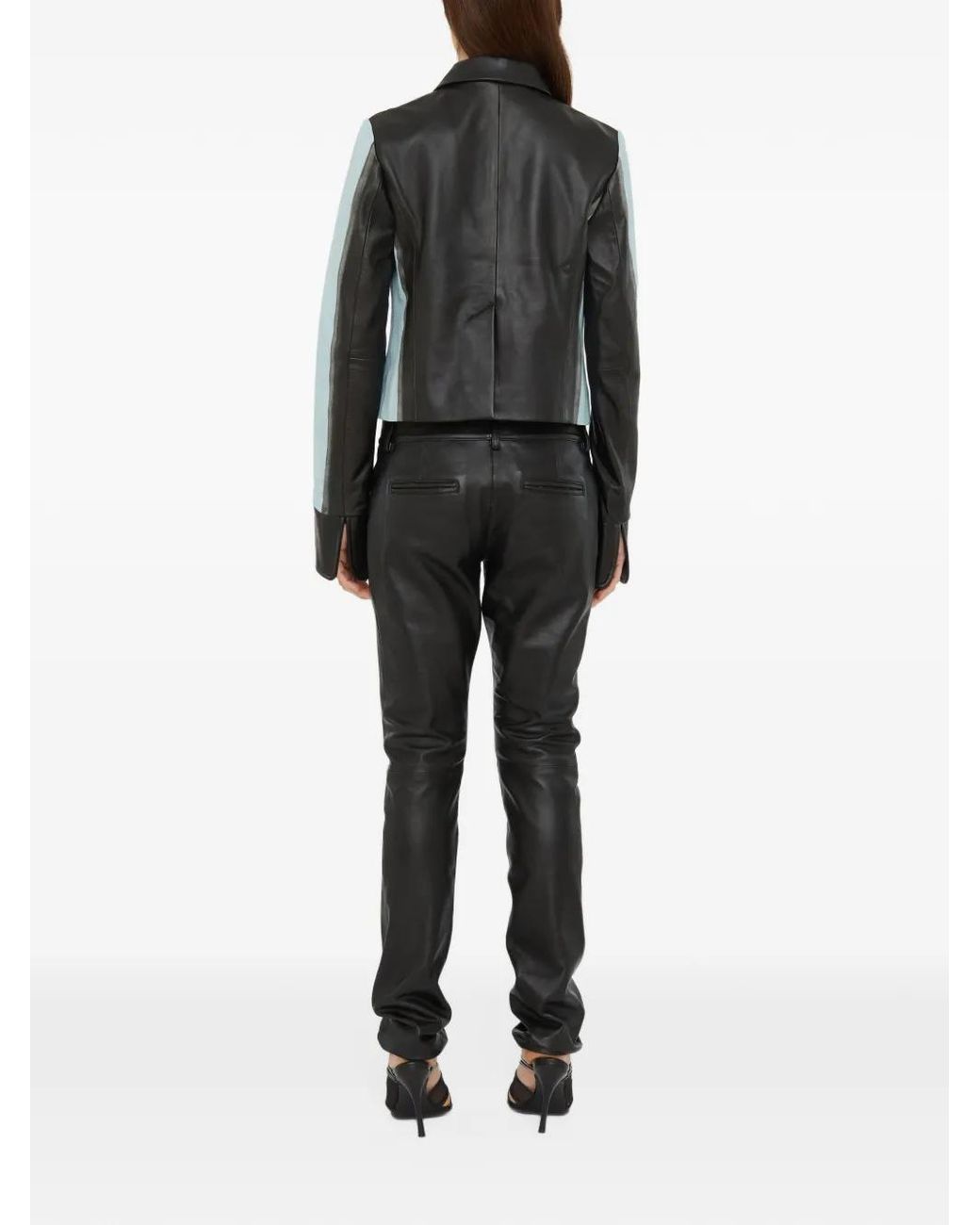 Christopher Esber Blue Scuffed-Effect Leather Jacket