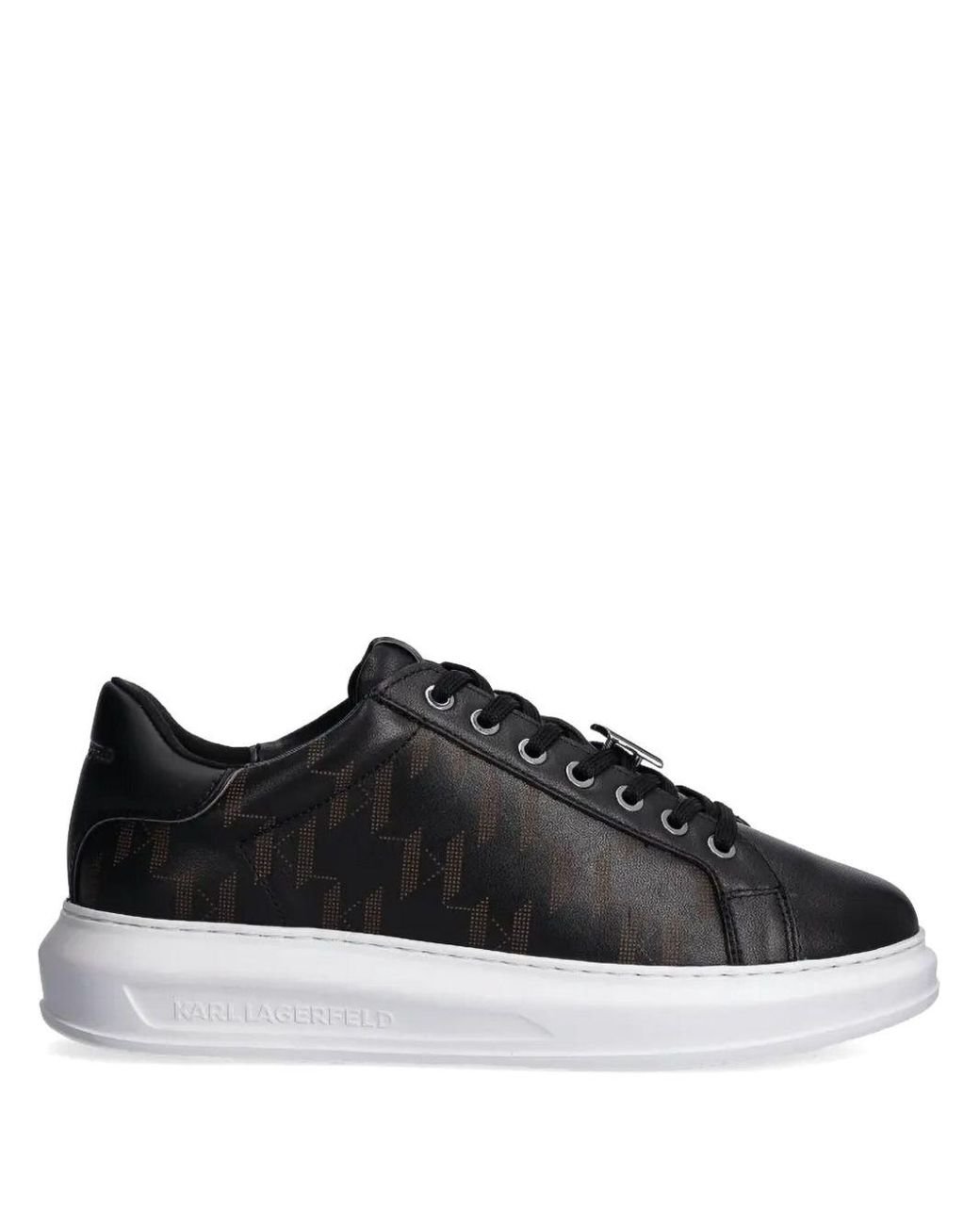 Karl Lagerfeld Monogram-Print Sneakers in Black for Men | Lyst