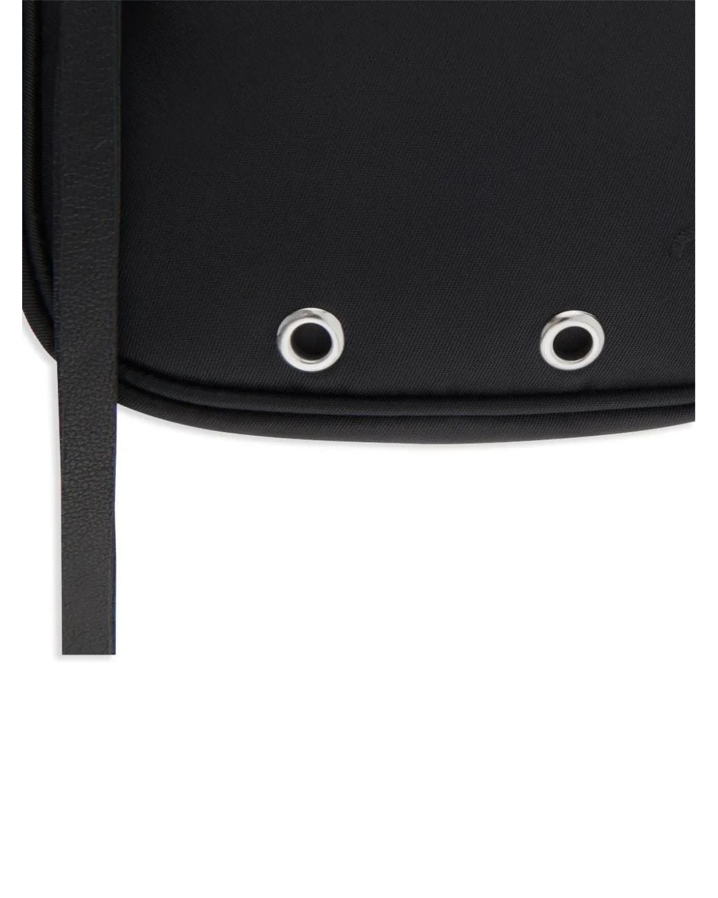 Courreges Black Logo-Tag Canvas Crossbody Bag