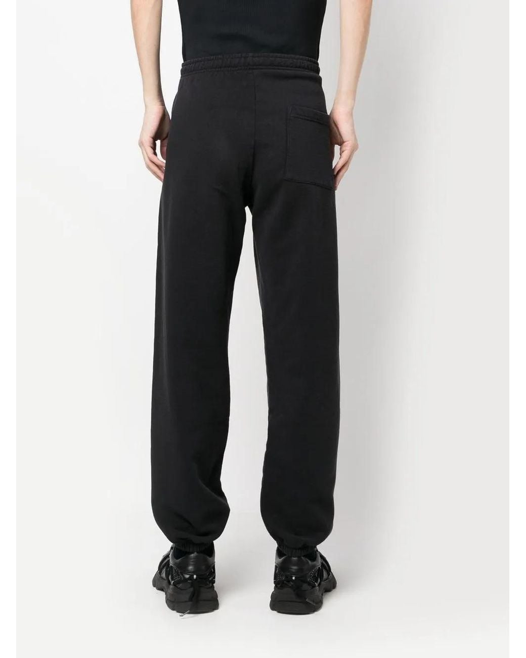 Sporty & Rich Black S&R Logo-Print Track Pants
