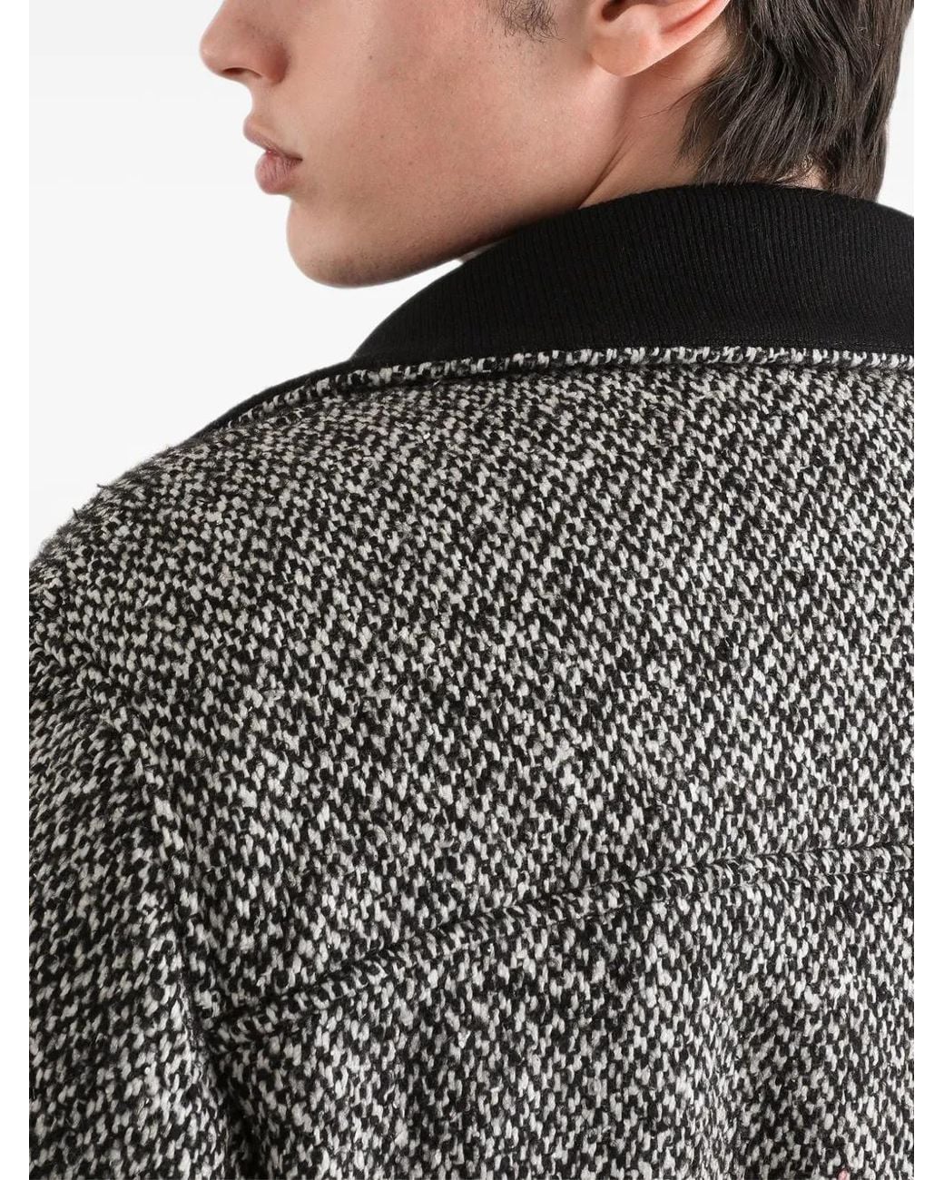 Dolce & Gabbana Gray Veste Bomber À Motif De Chevrons for men