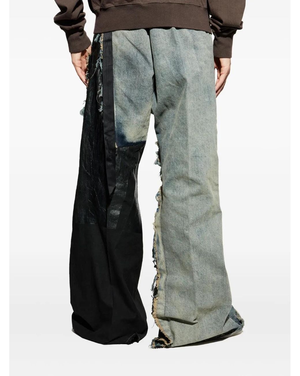 Rick Owens Gray Joris Ripped-Panel Jeans for men