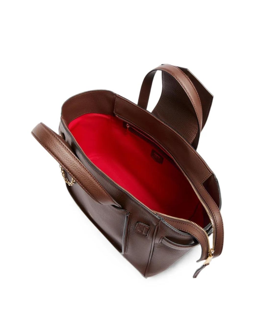 Lancel Brown Medium Thea Grained Leather Tote Bag