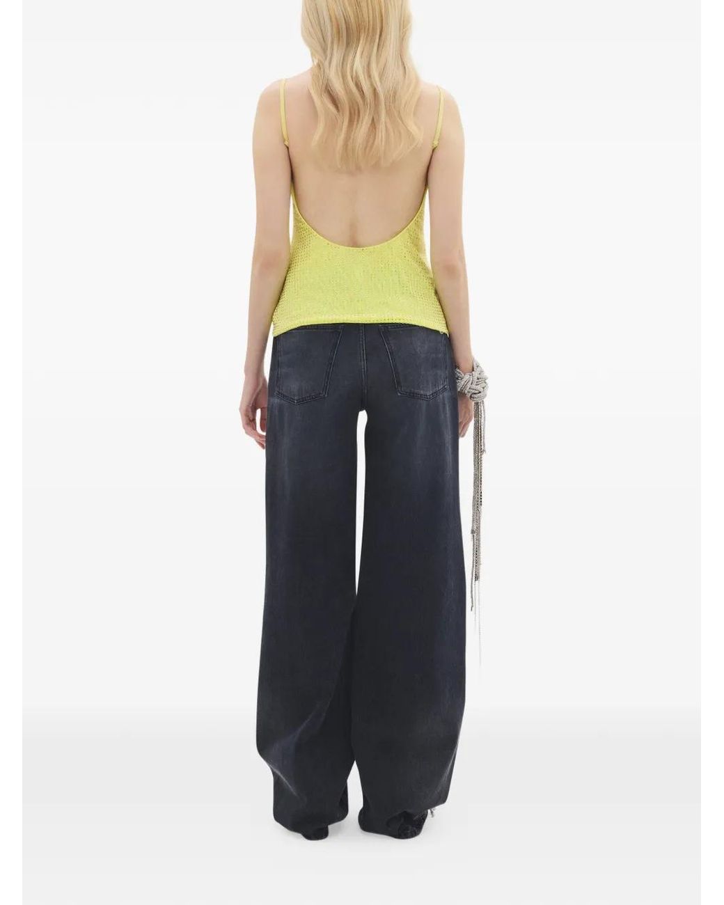 Area Yellow Crystal-Embellished Top