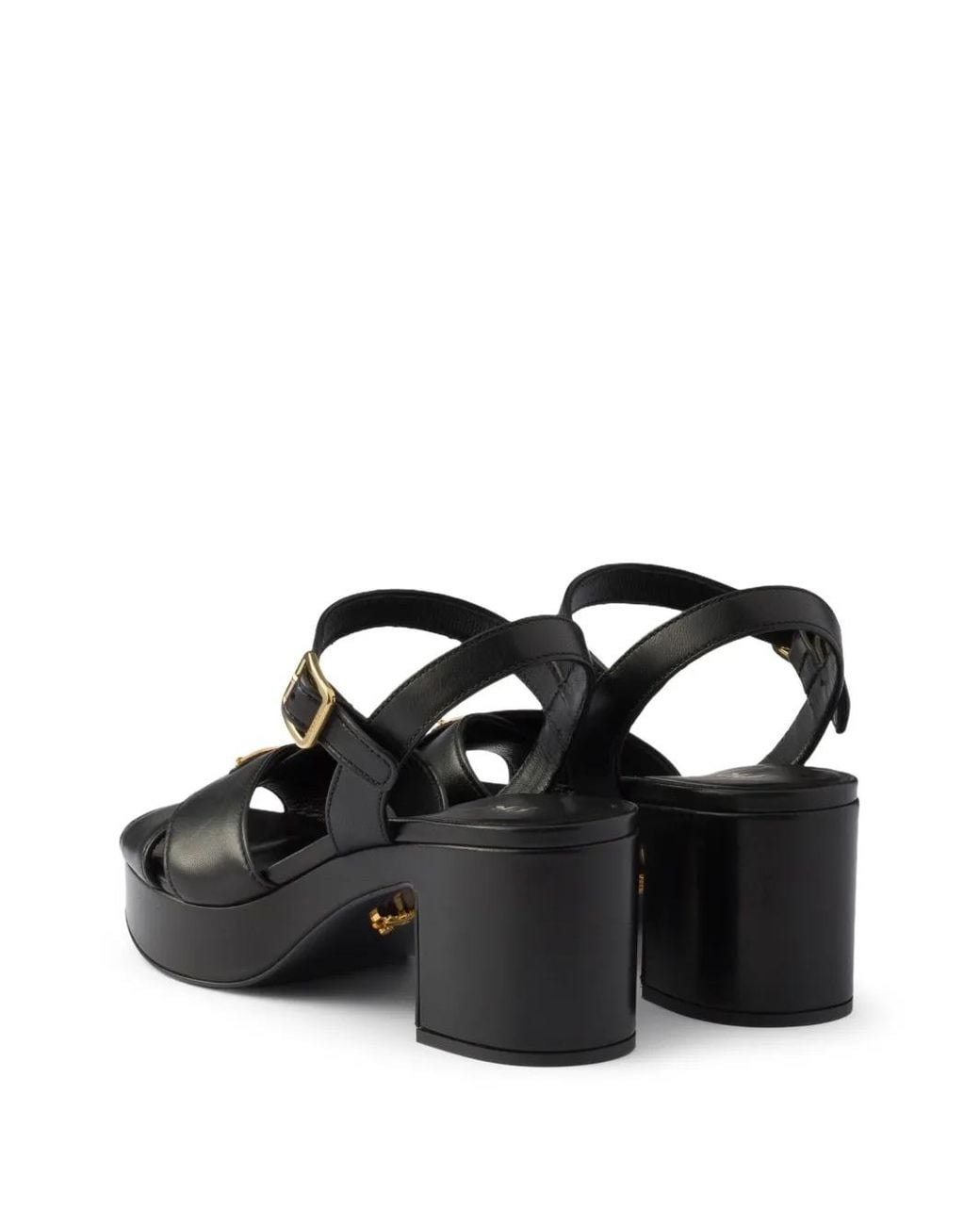 Prada Black Nappa Leather Platform Sandals