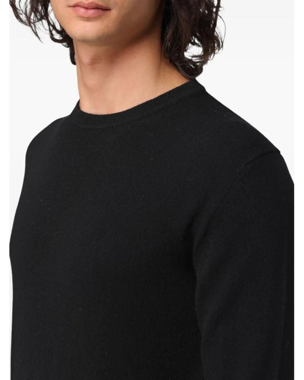 Woolrich Black Crew-Neck Lambswool Sweater for men