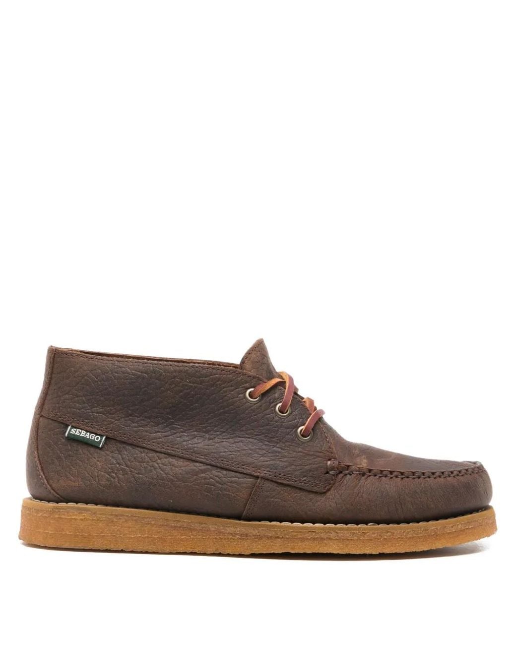 Sebago Brown Leather Boat Shoes for men