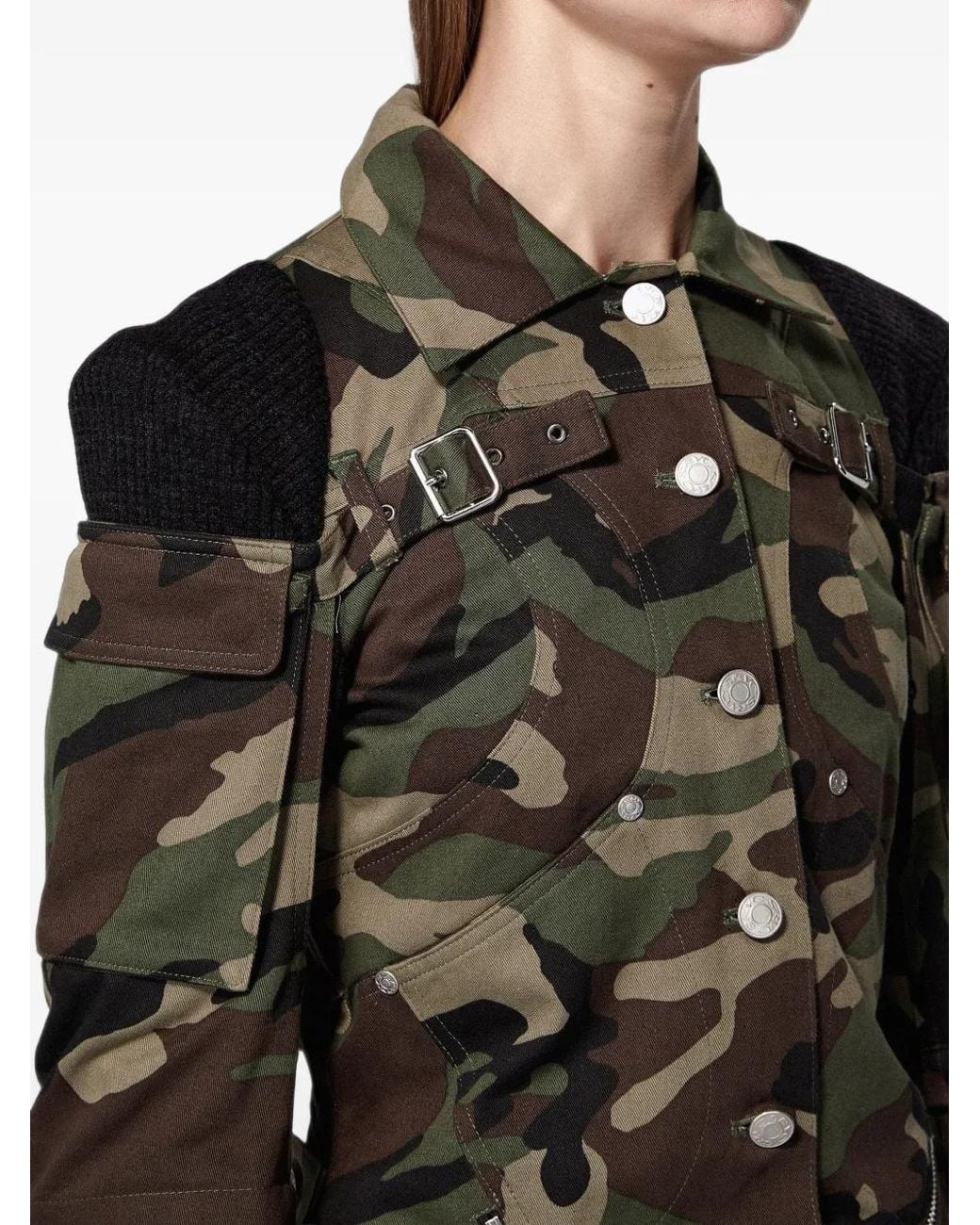 SRVC Studio Green Mecha Camouflage Cargo Jacket