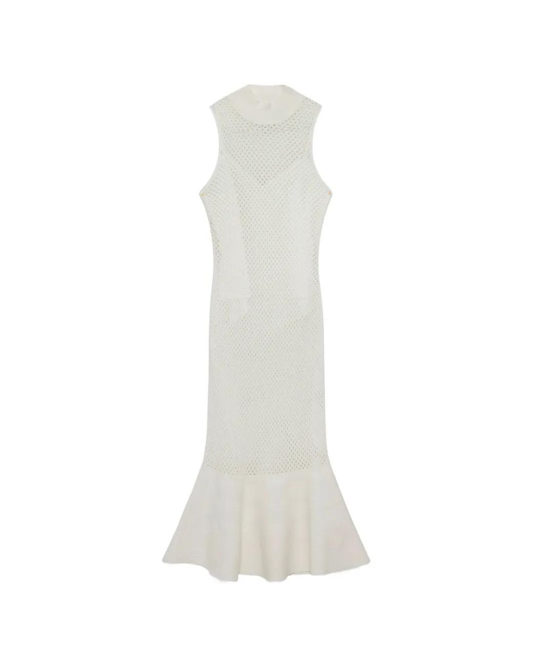Jonathan Simkhai White Daxton Mesh-Knit Dress