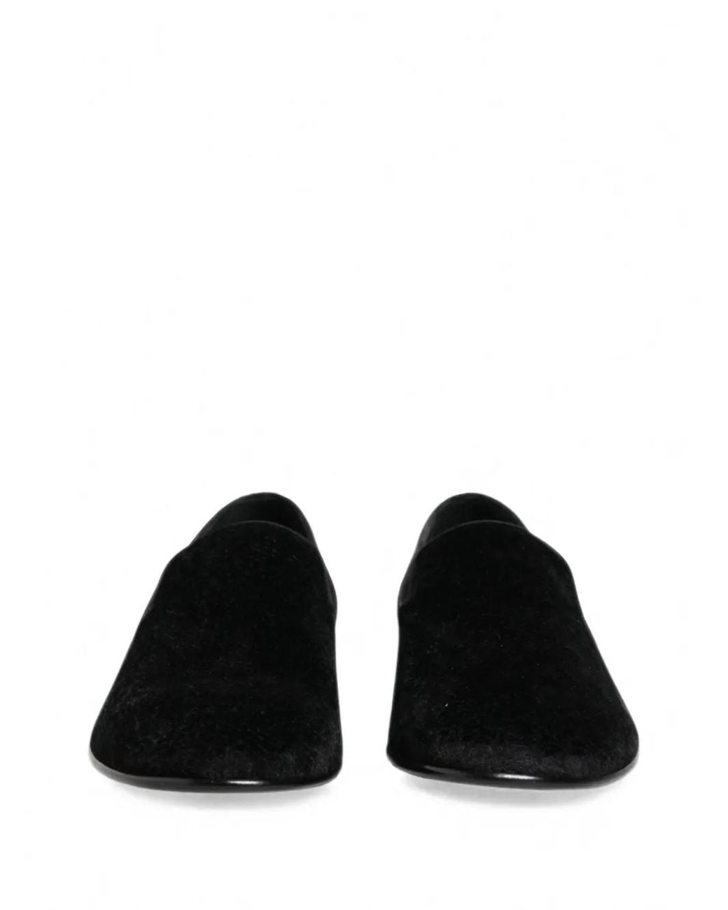 Dolce & Gabbana Black Jacquard Velvet Loafers for men
