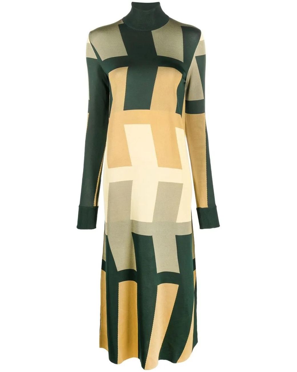 Colville Green Arrow Geometric-Pattern Dress