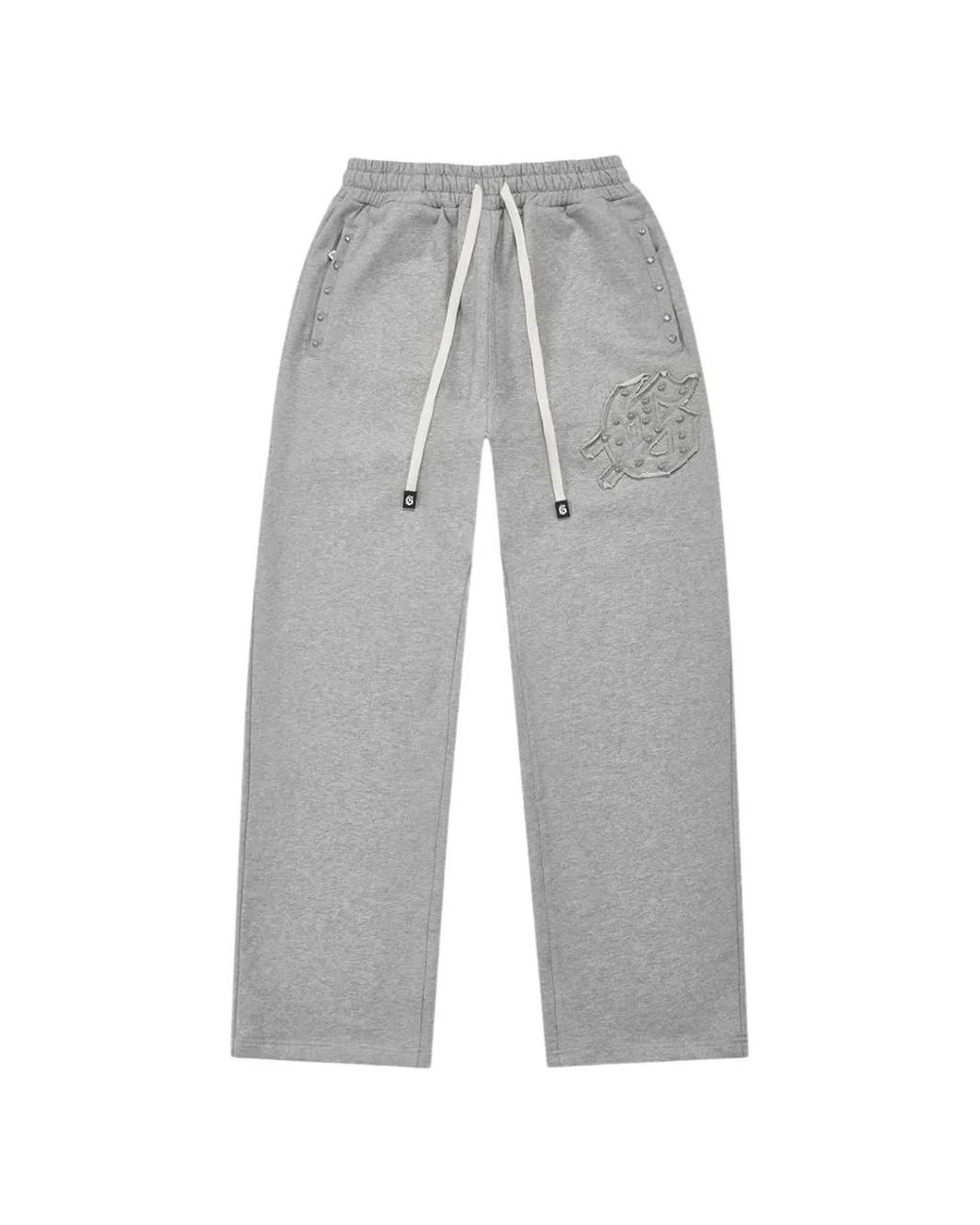 Godspeed Gray Studded Symmetric Track Pants for men