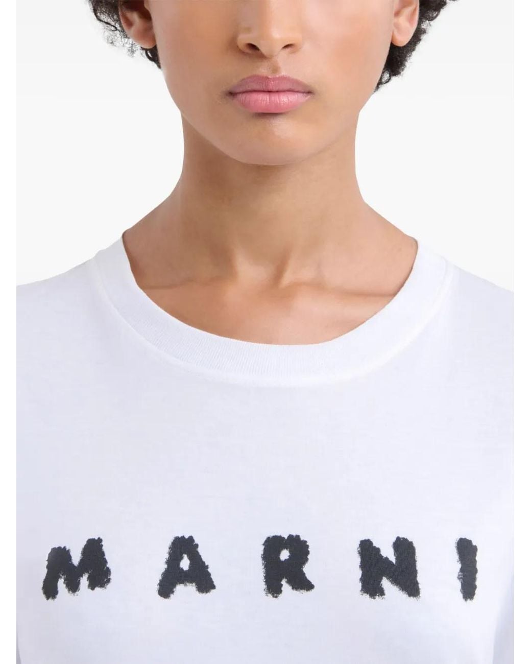 Marni White Logo Print T-Shirt