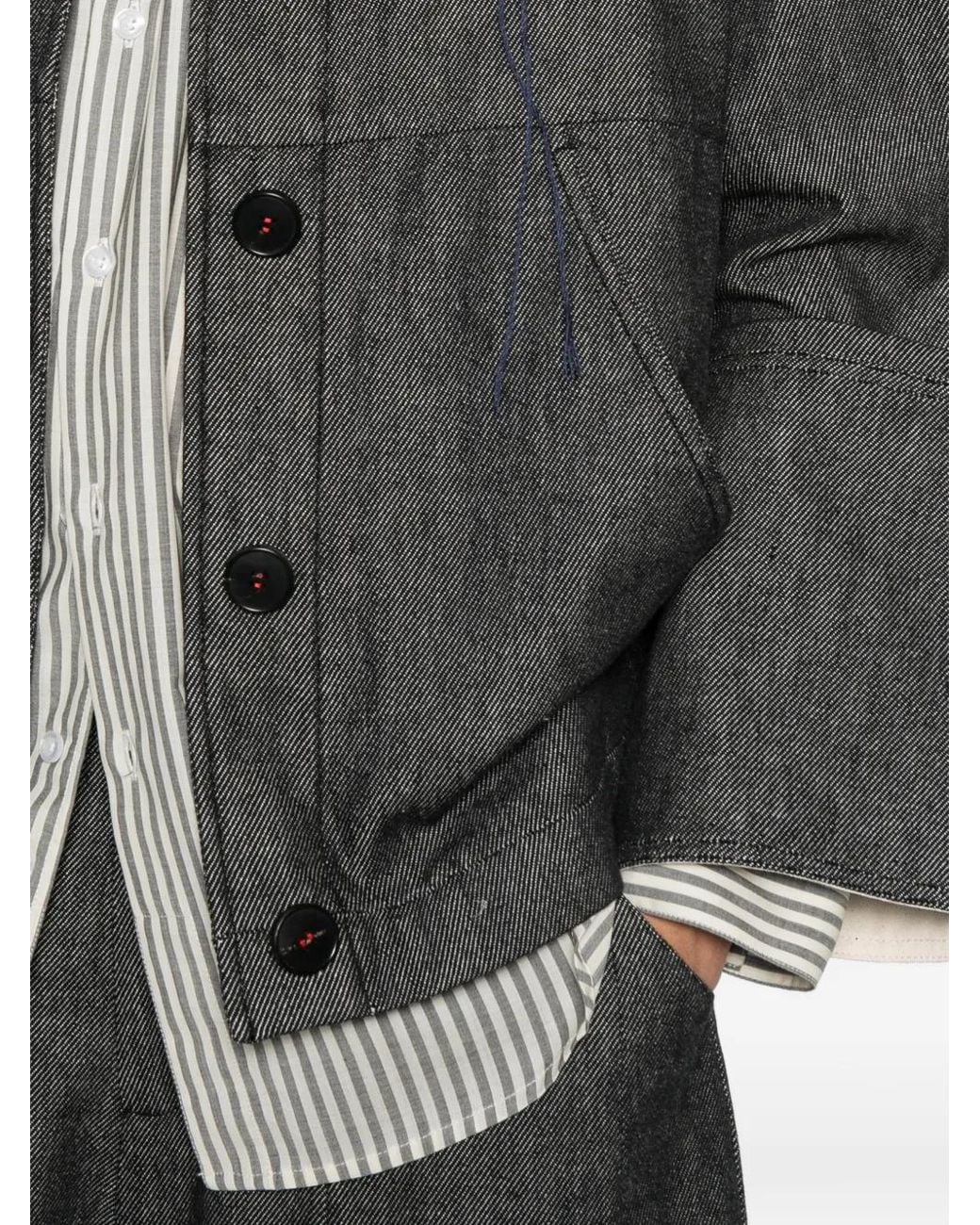 SOH Gray Brooch-Detail Jacket