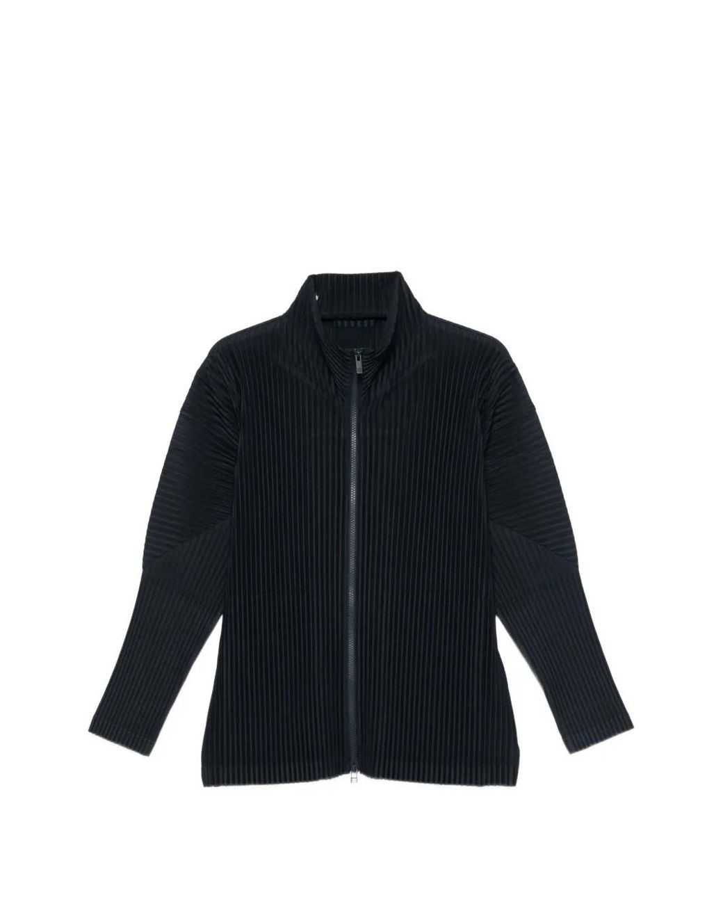 Issey Miyake Blue Pleated Zip-Up Cardigan for men
