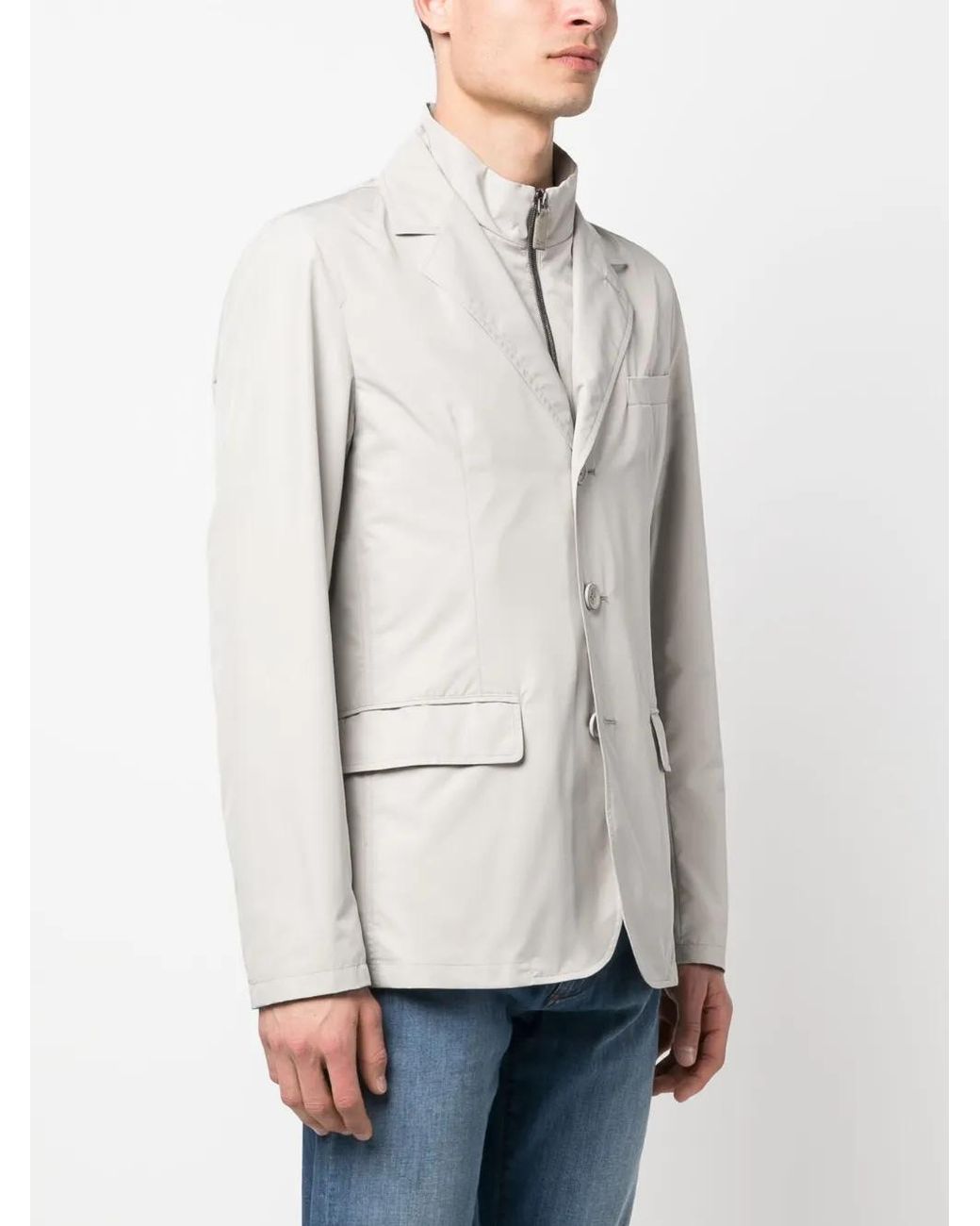 Herno Natural Buttoned-Up Single-Breasted Blazer for men