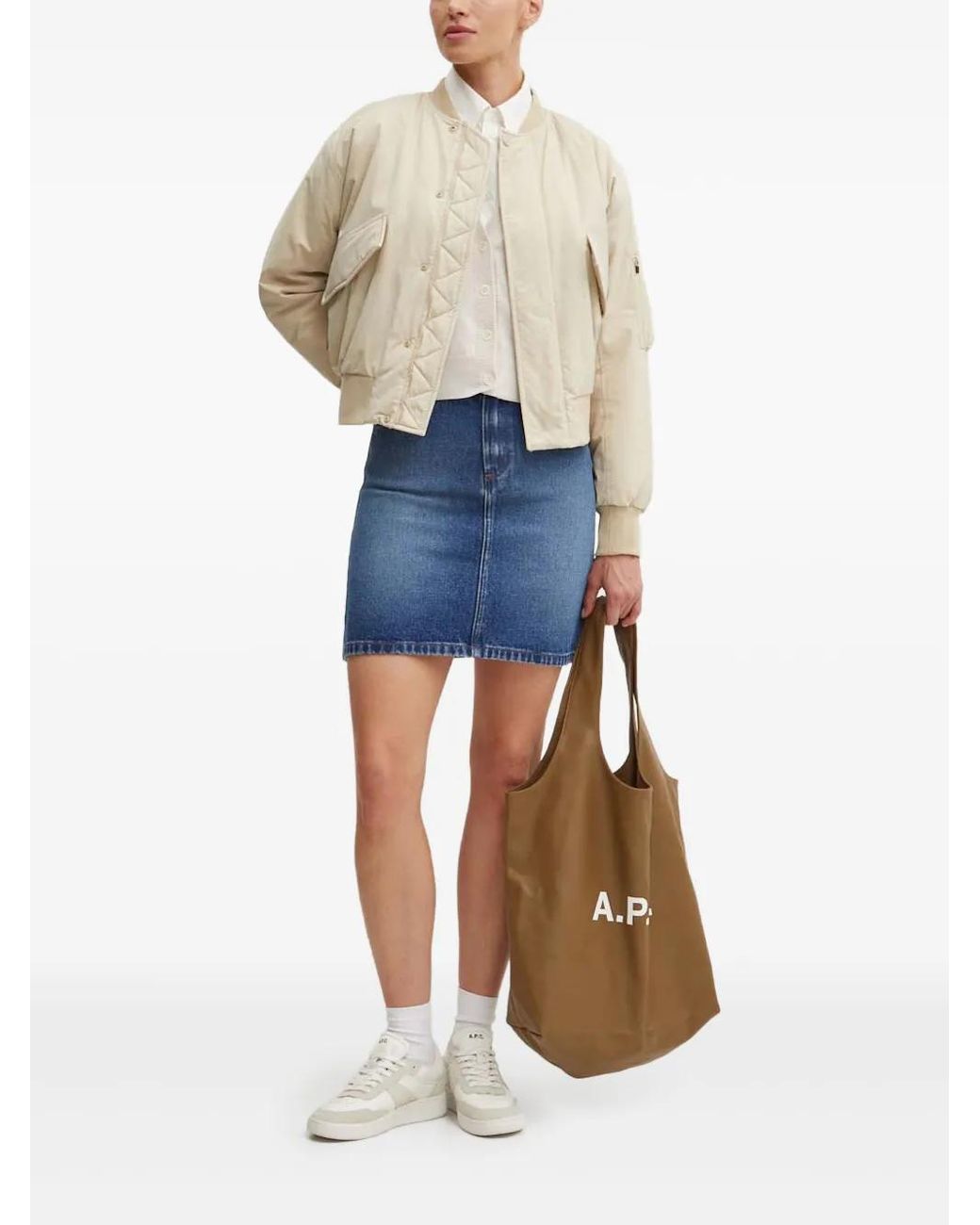 A.P.C. Blue Zip-Pocket Bomber Jacket