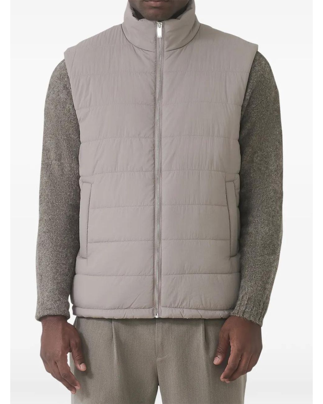 Mauvais Gray Zip-Fastening Quilted Gilet for men