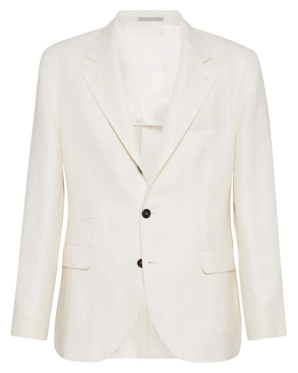 Brunello Cucinelli White Twill Blazer for men