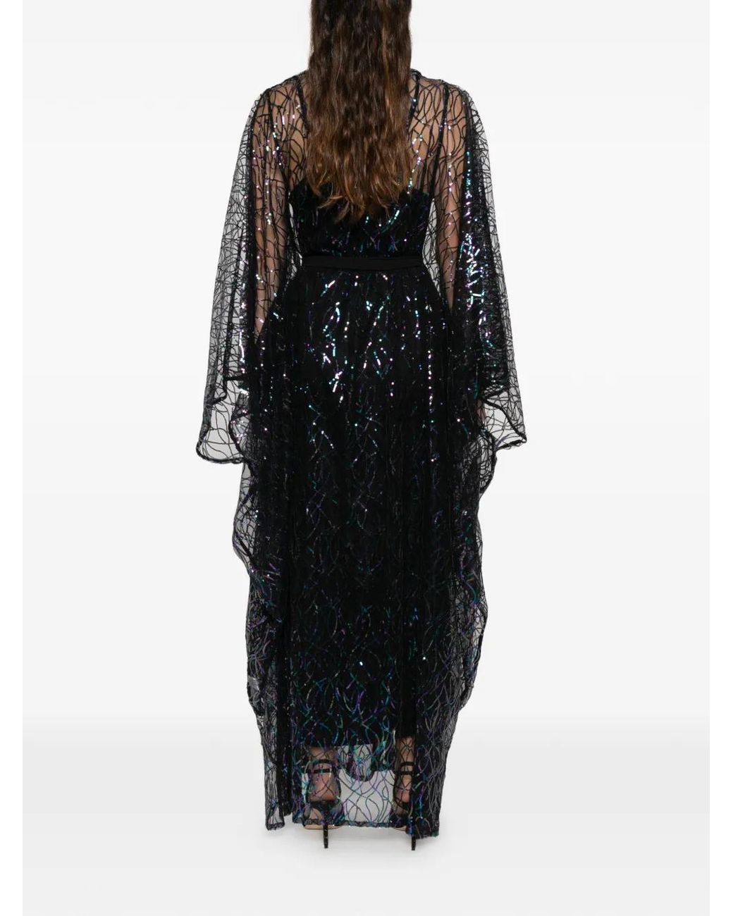 Baruni Black Habiba Sequinned Kaftan