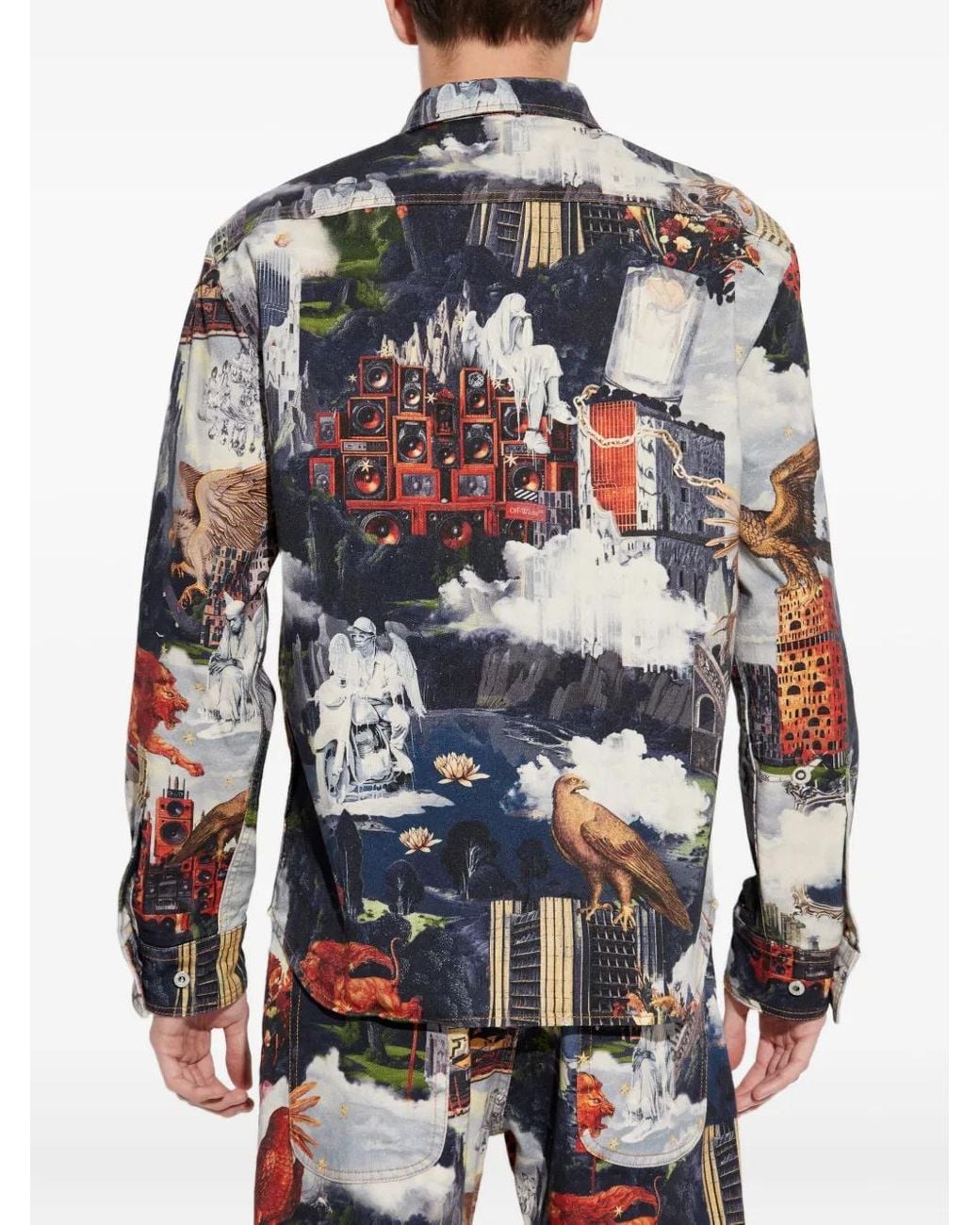 Off-White c/o Virgil Abloh Blue Printed Shirt for men