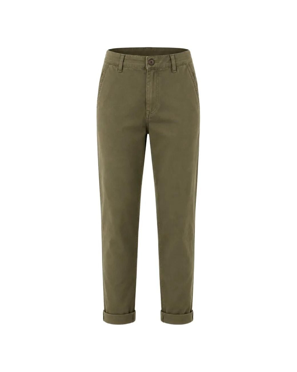 MAISON 123 Green Rolled-Cuff Chino Trousers
