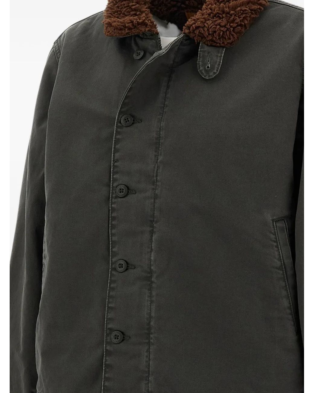 Levi's Black Shearling-Collar Button-Up Jacket for men