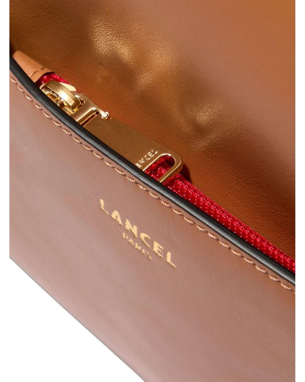 Lancel Brown Origami Leather Zip-Fastening Backpack