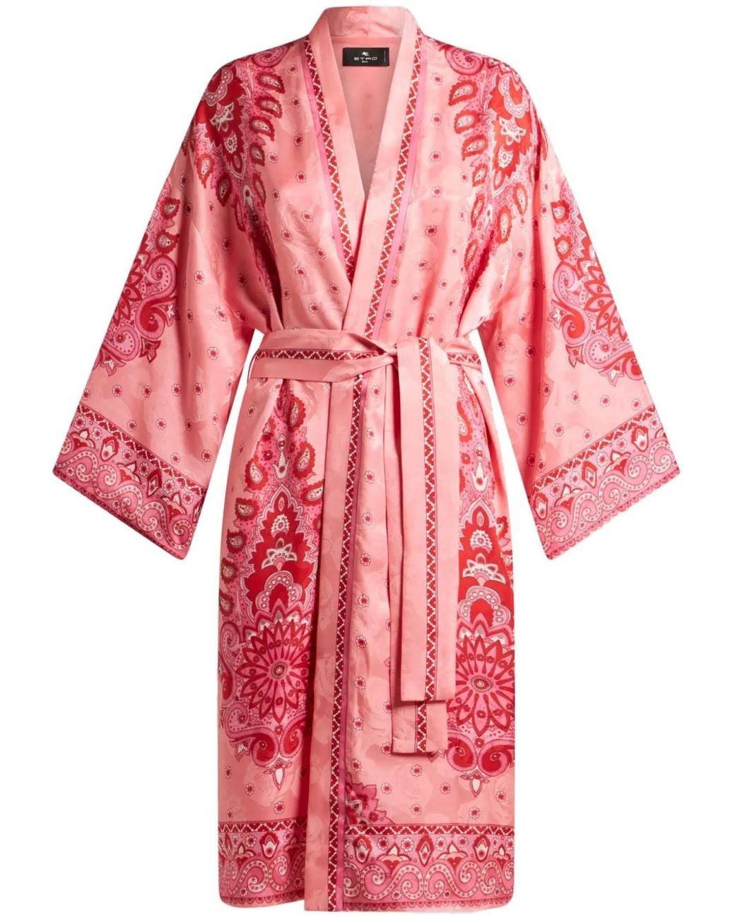 Etro Red Paisley-Print Robe Jacket