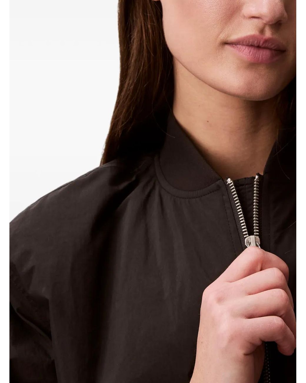 Calvin Klein Black Logo-Embroidered Zip-Up Jacket