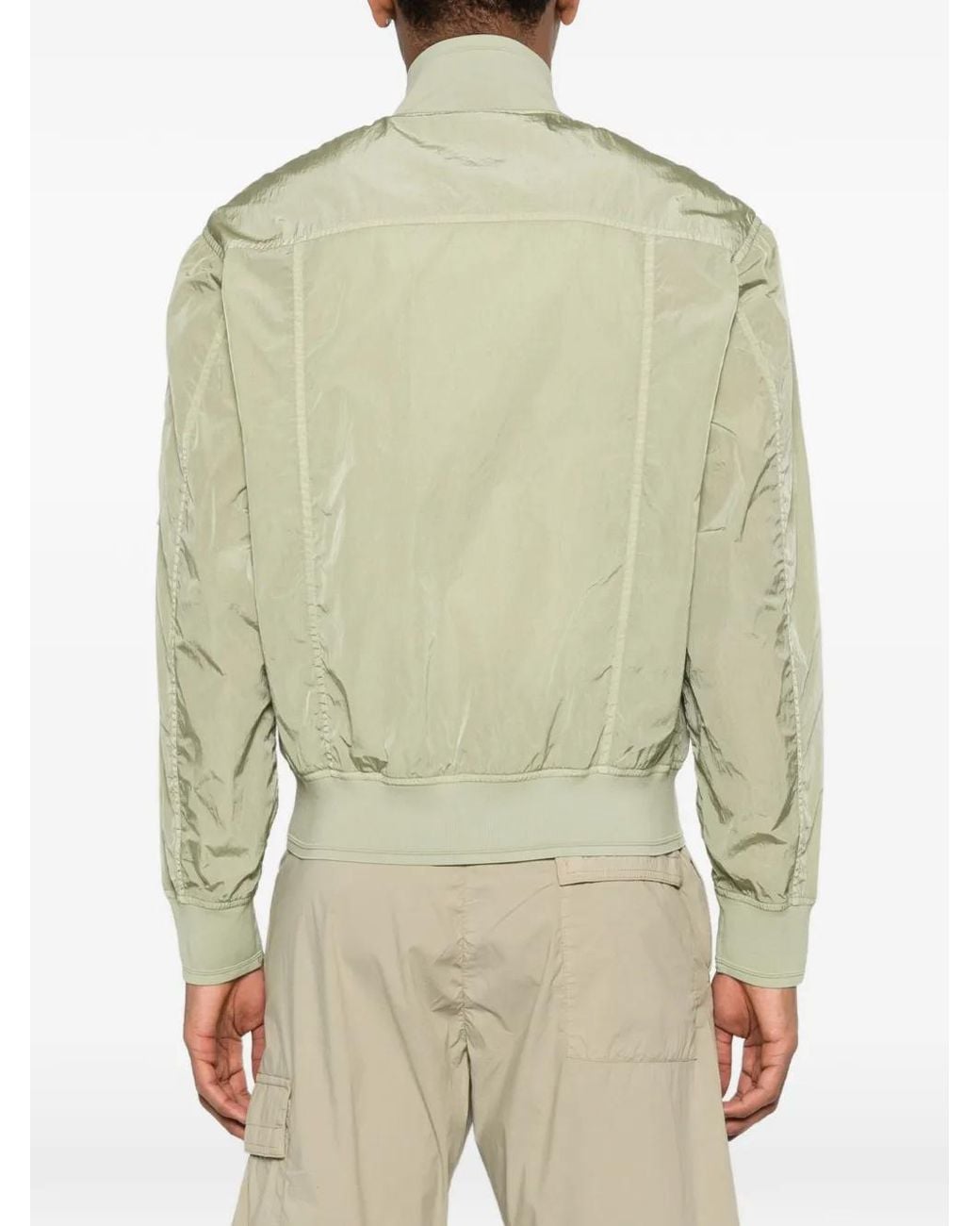 C P Company Green Chrome-R Button Bomber Jacket for men