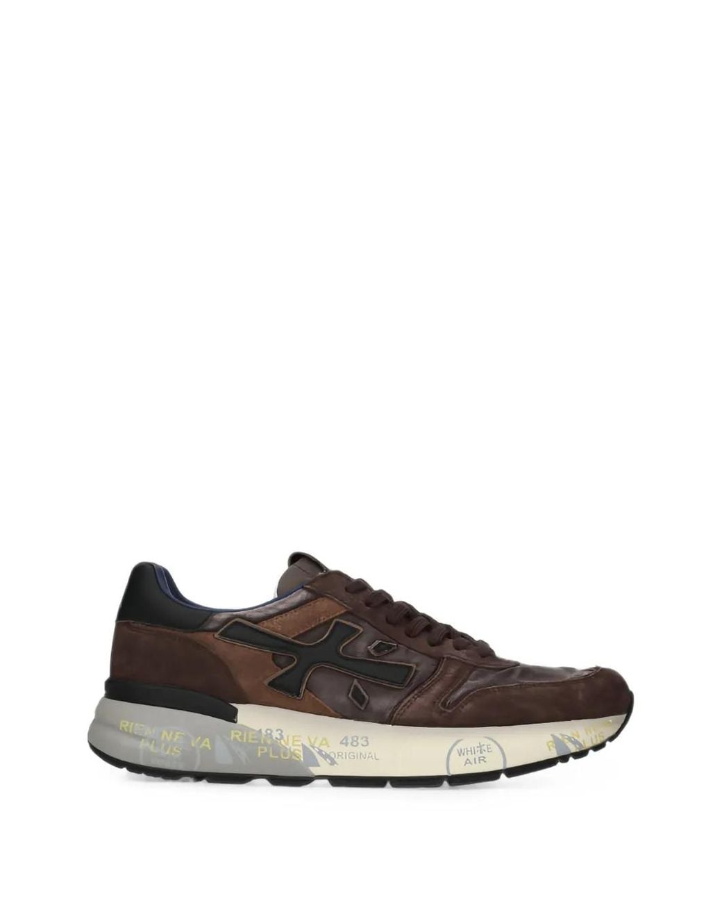 Premiata White Mick Logo-Patch Sneakers for men