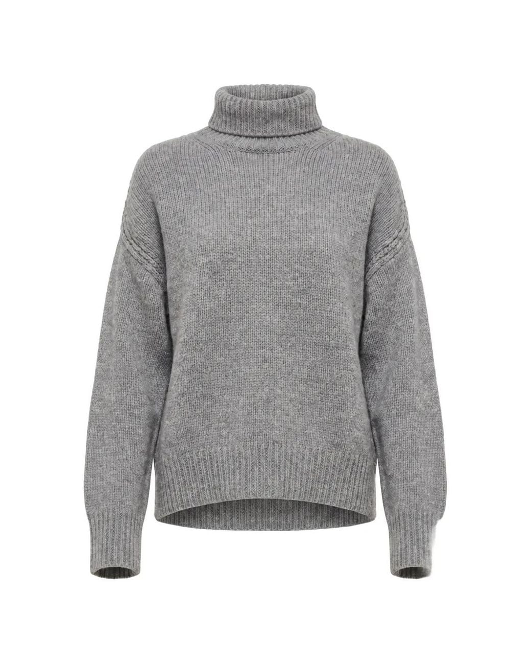 Sa Su Phi Gray Cut-Out Roll-Neck Sweater