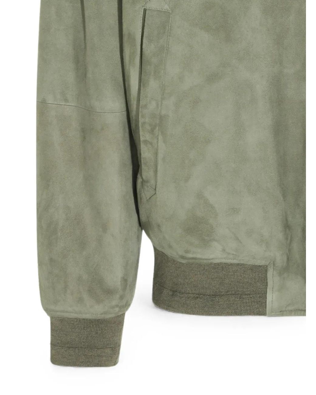 Canali Green Veste En Daim À Col Lainé for men