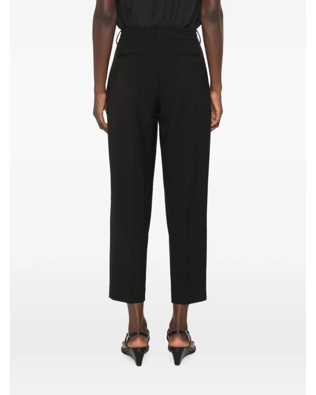 PT Torino Black Pantalon Court À Détails De Plis